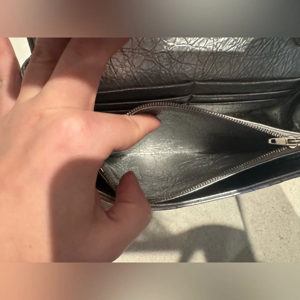 Balenciaga Silver Quilted BB Chain Crossbody Bag